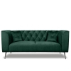 Sofa skandynawska trzyosobowa na wysokich metalowych nogach, sofa pikowana w guziki kryształowe - Kare 3-osobowa
